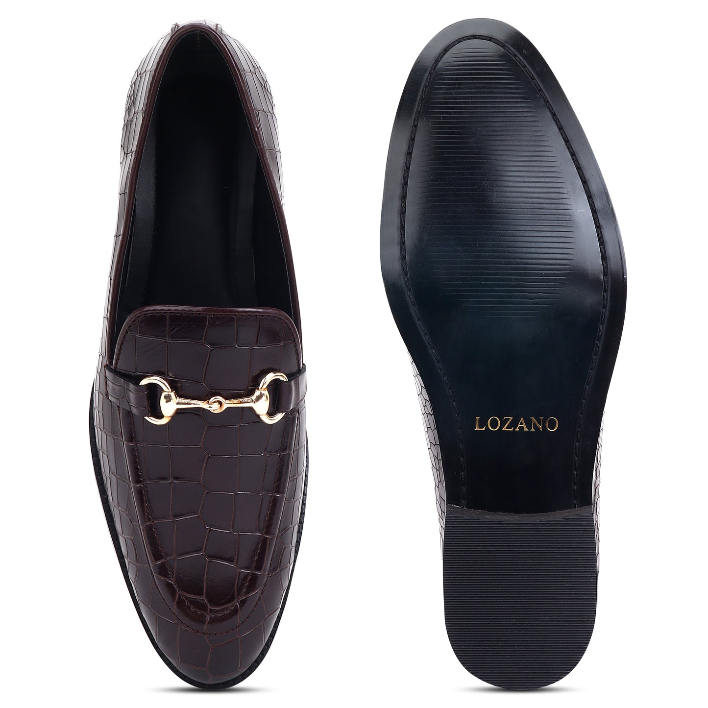 Italian Croco Leather Slip Ons - Cuban Heel