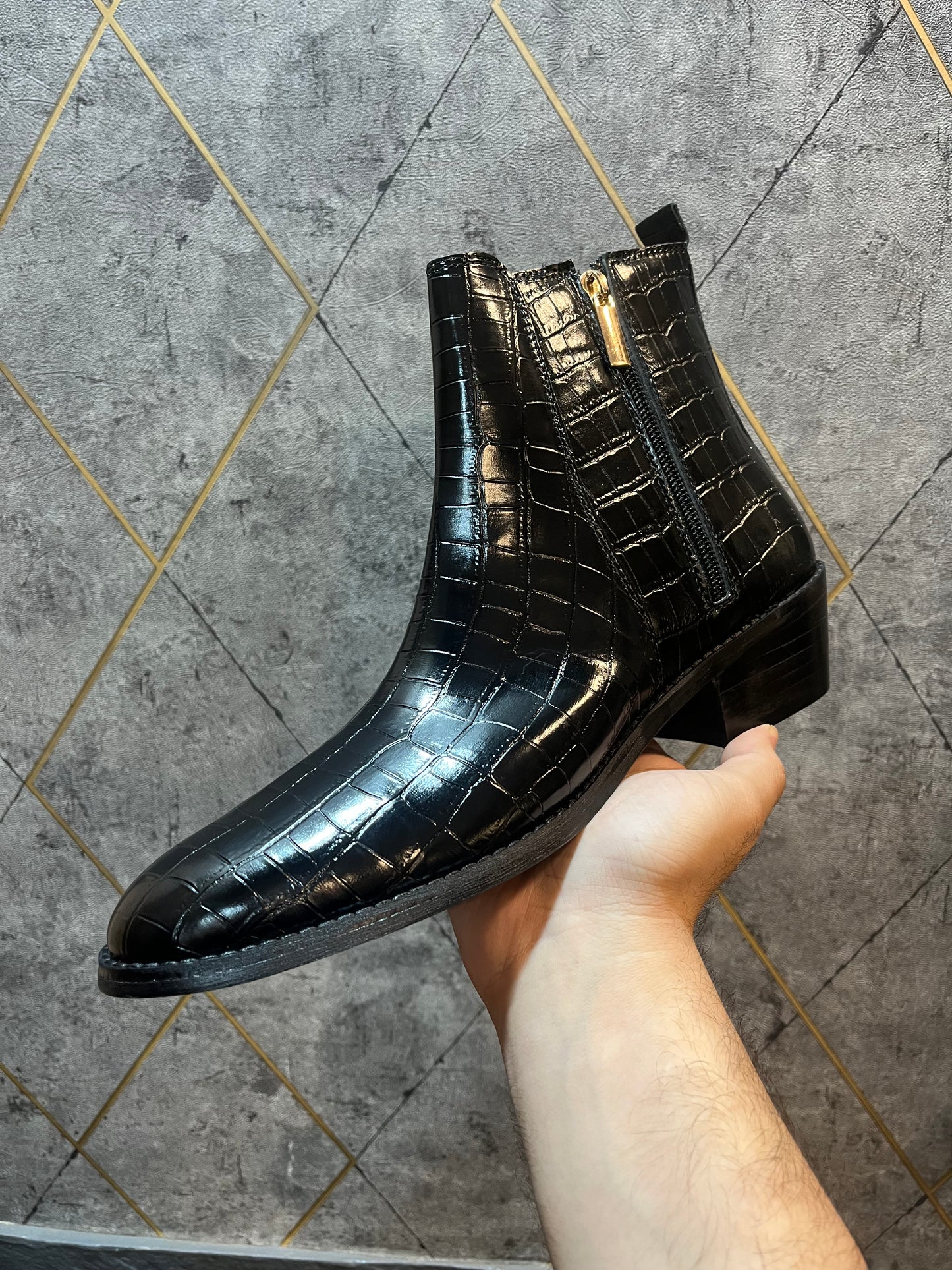 PREMIUM CROCO BOOTS / CUBAN HEEL