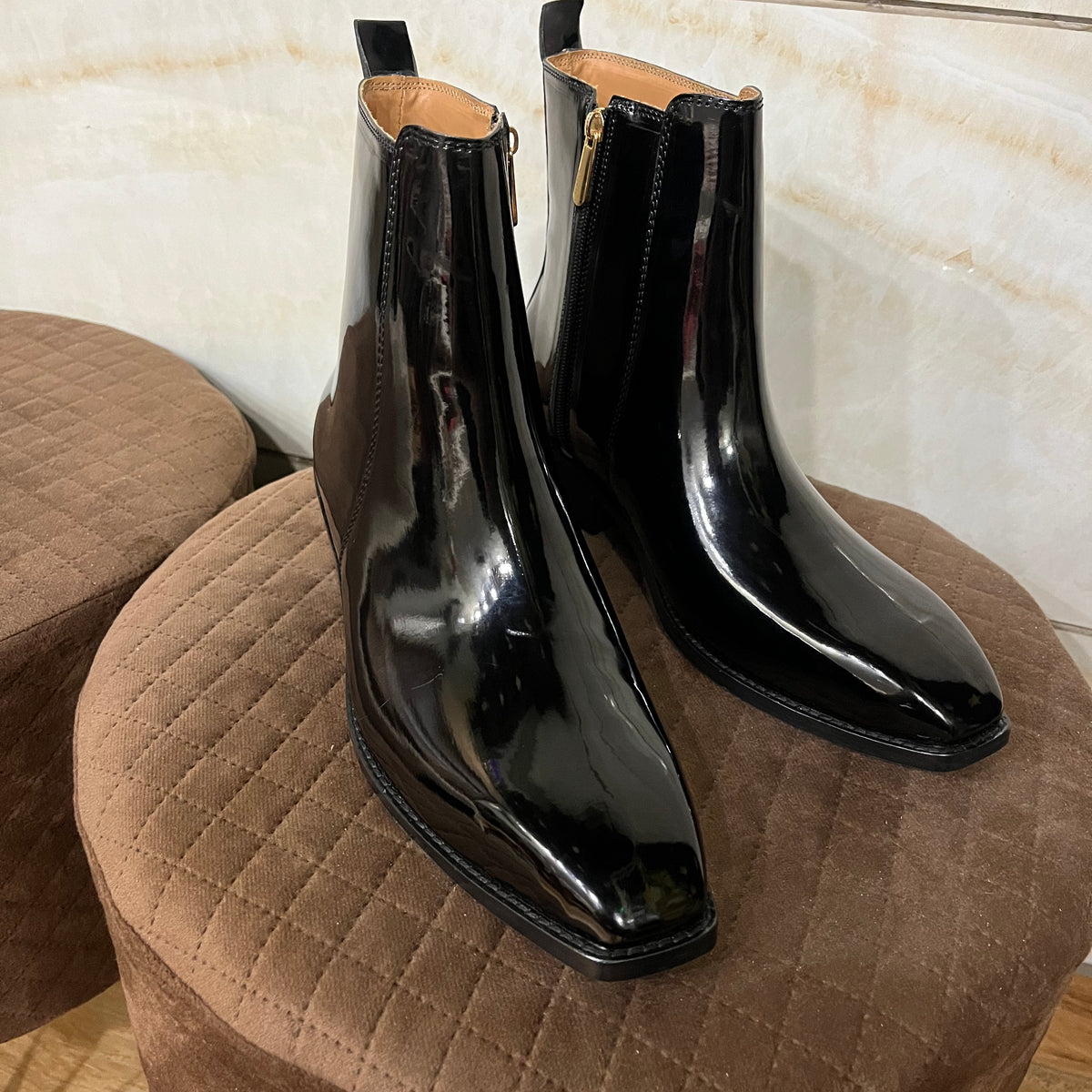 Italian Cut Patent Boots