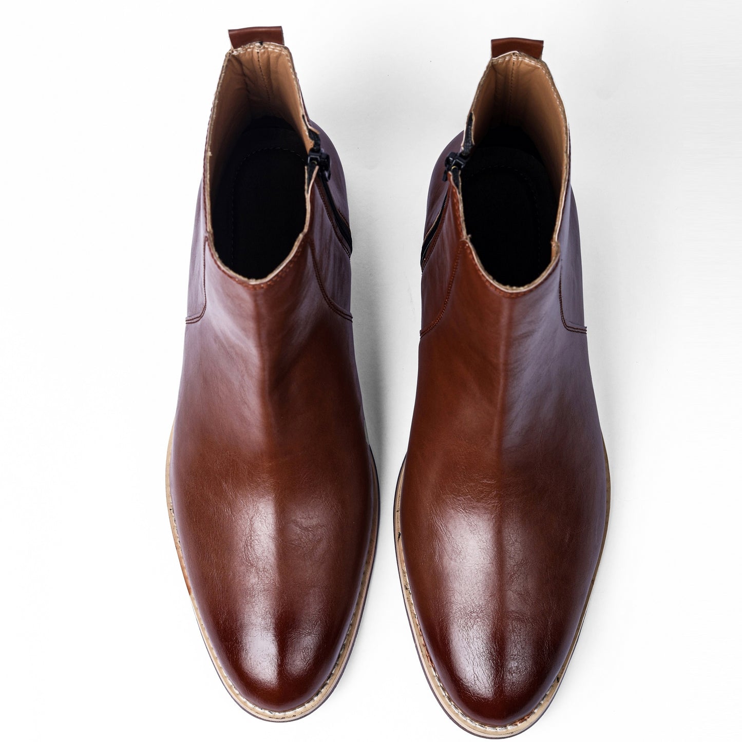 Tan Godin Boots with Zip