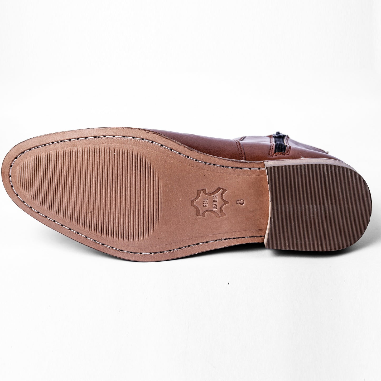 Tan Godin Boots with Zip
