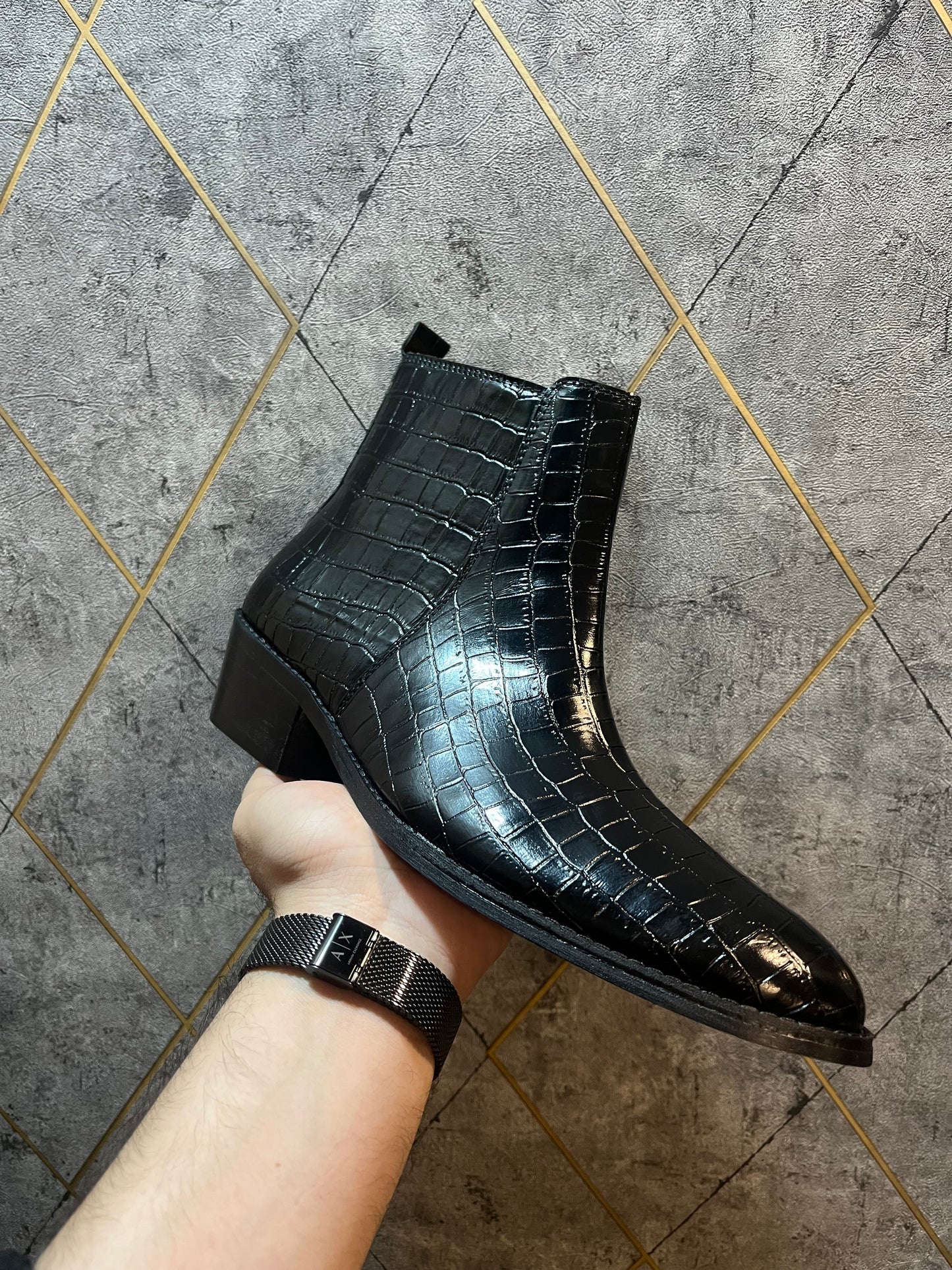 PREMIUM CROCO BOOTS / CUBAN HEEL