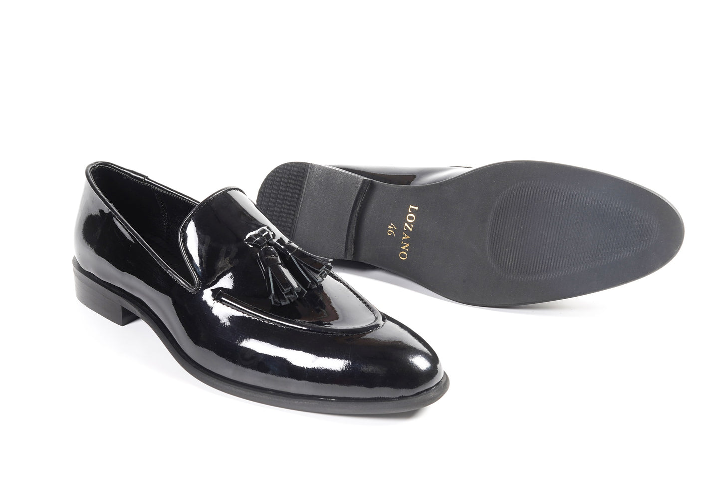 CLASSIC PATENT SLIP ONS WITH TASSELS