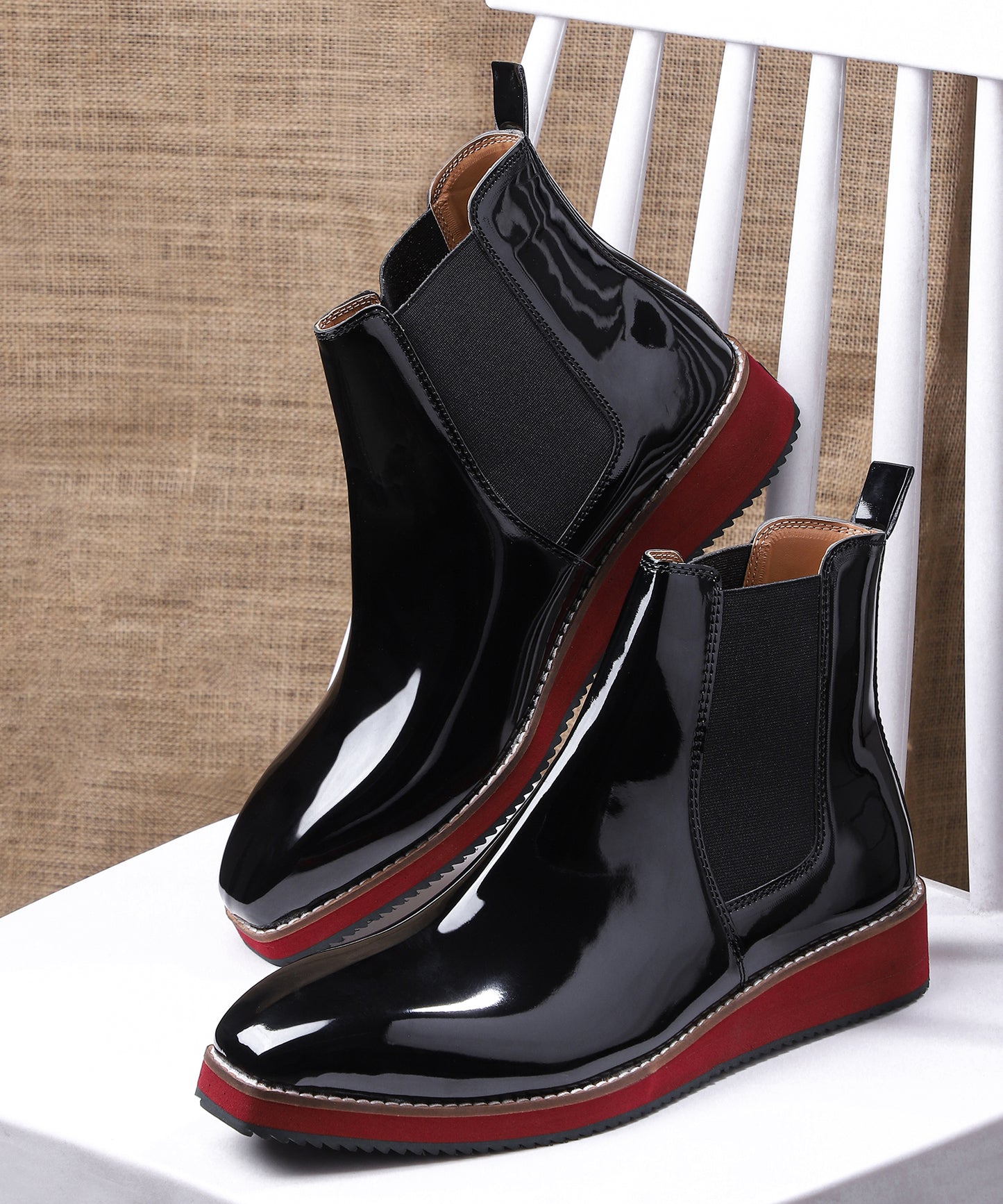 Italian Cut Patent Boots - EVA Sole