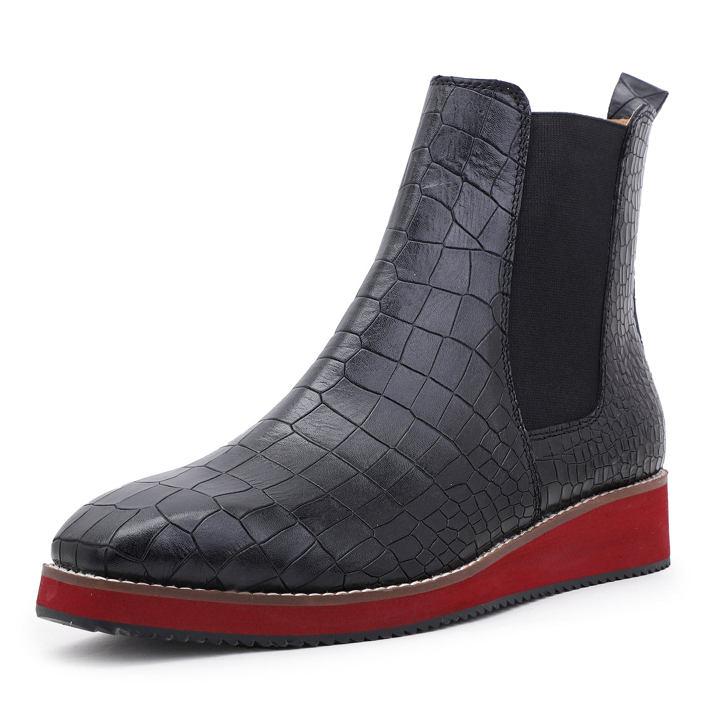 Italian Cut Croco Leather Boots - EVA Sole