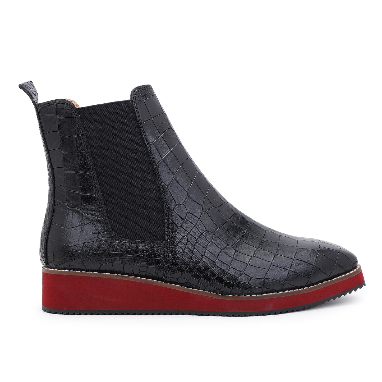 Italian Cut Croco Leather Boots - EVA Sole