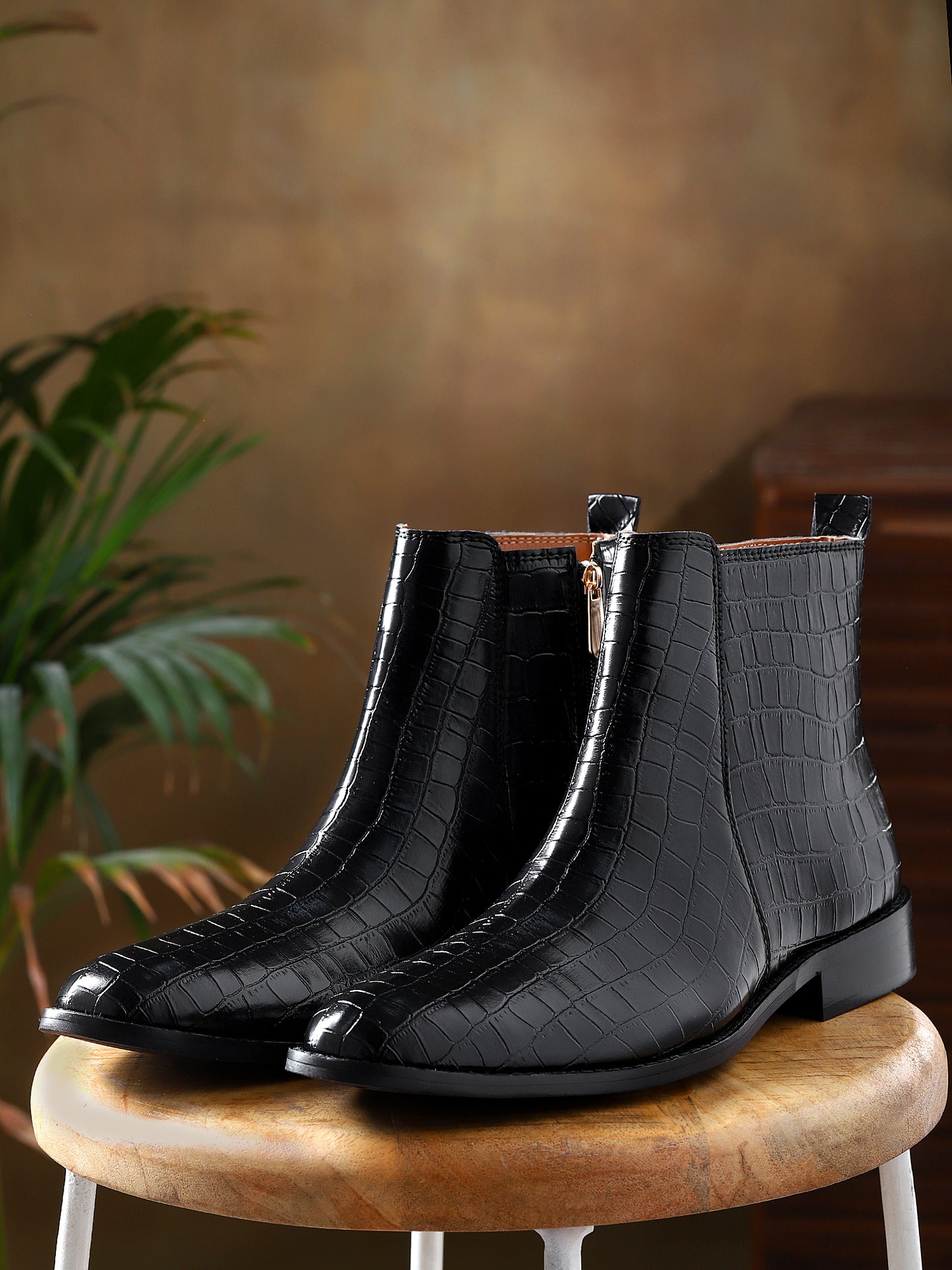 Premium Croco Boots / Zip Fastening