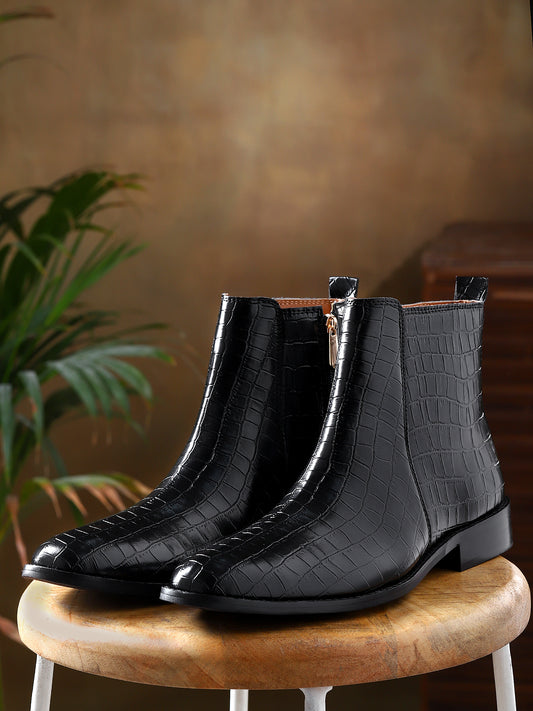 Premium Croco Boots / Zip Fastening