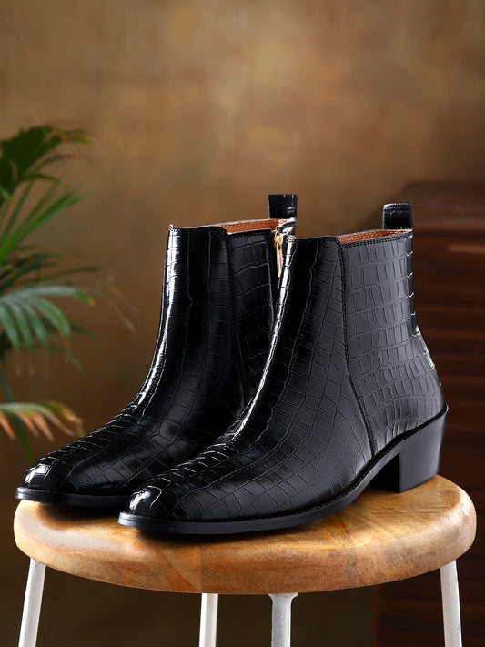 PREMIUM CROCO BOOTS / CUBAN HEEL