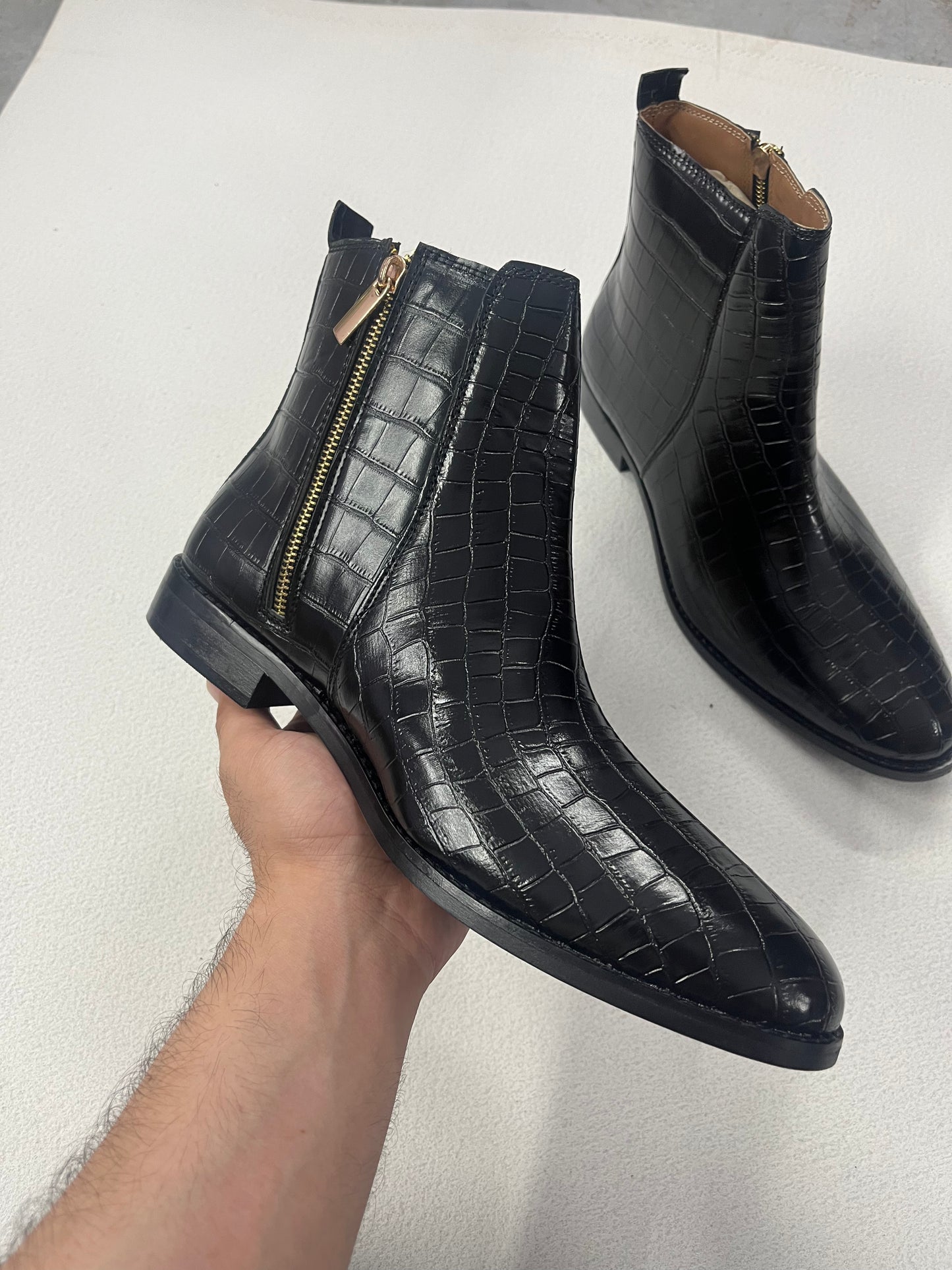 Premium Croco Boots / Zip Fastening