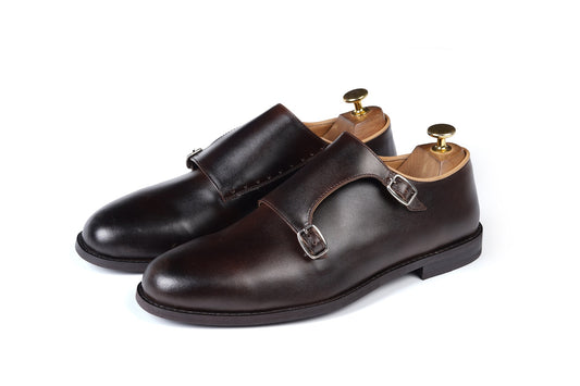 DOUBLE MONK STRAPS - BROWN