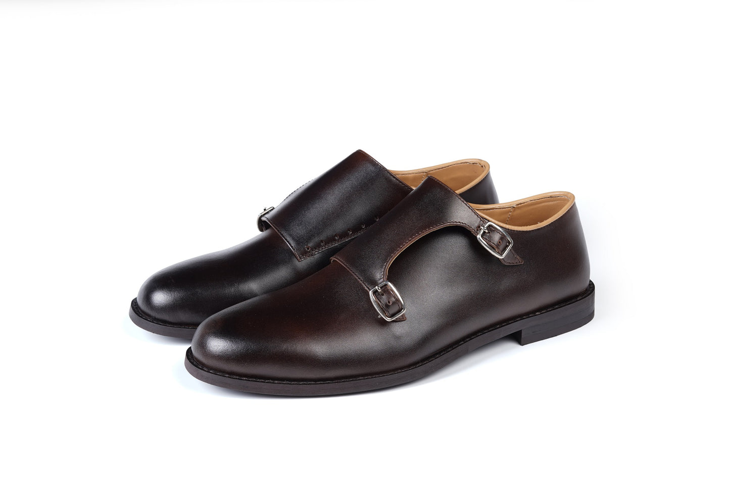 DOUBLE MONK STRAPS - BROWN