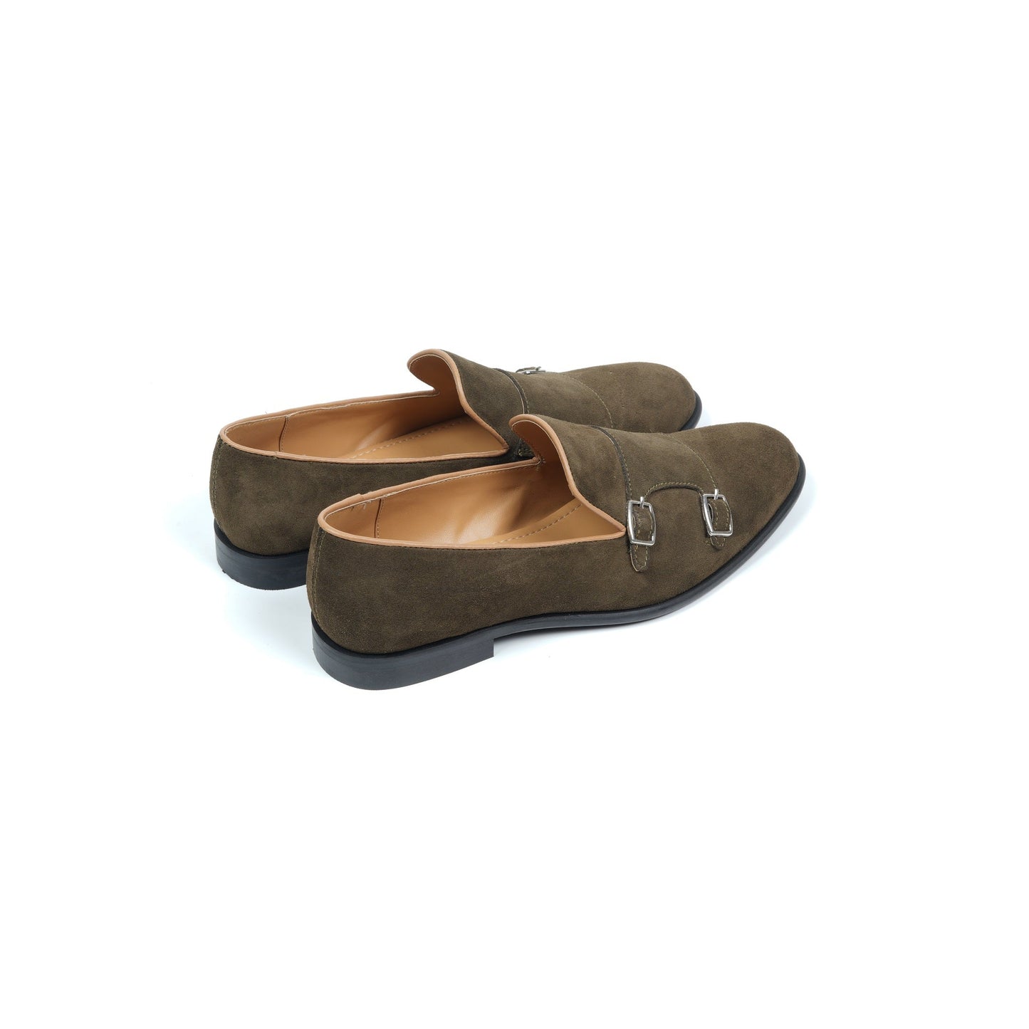 SUEDE MONK SLIP ONS - OLIVE