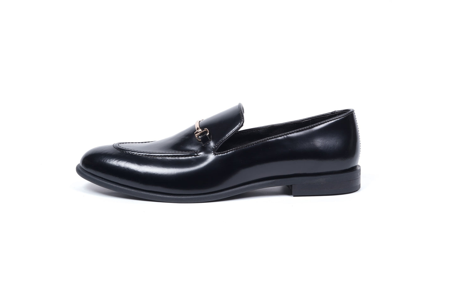 SMOOTH LEATHER SLIP ONS - BLACK