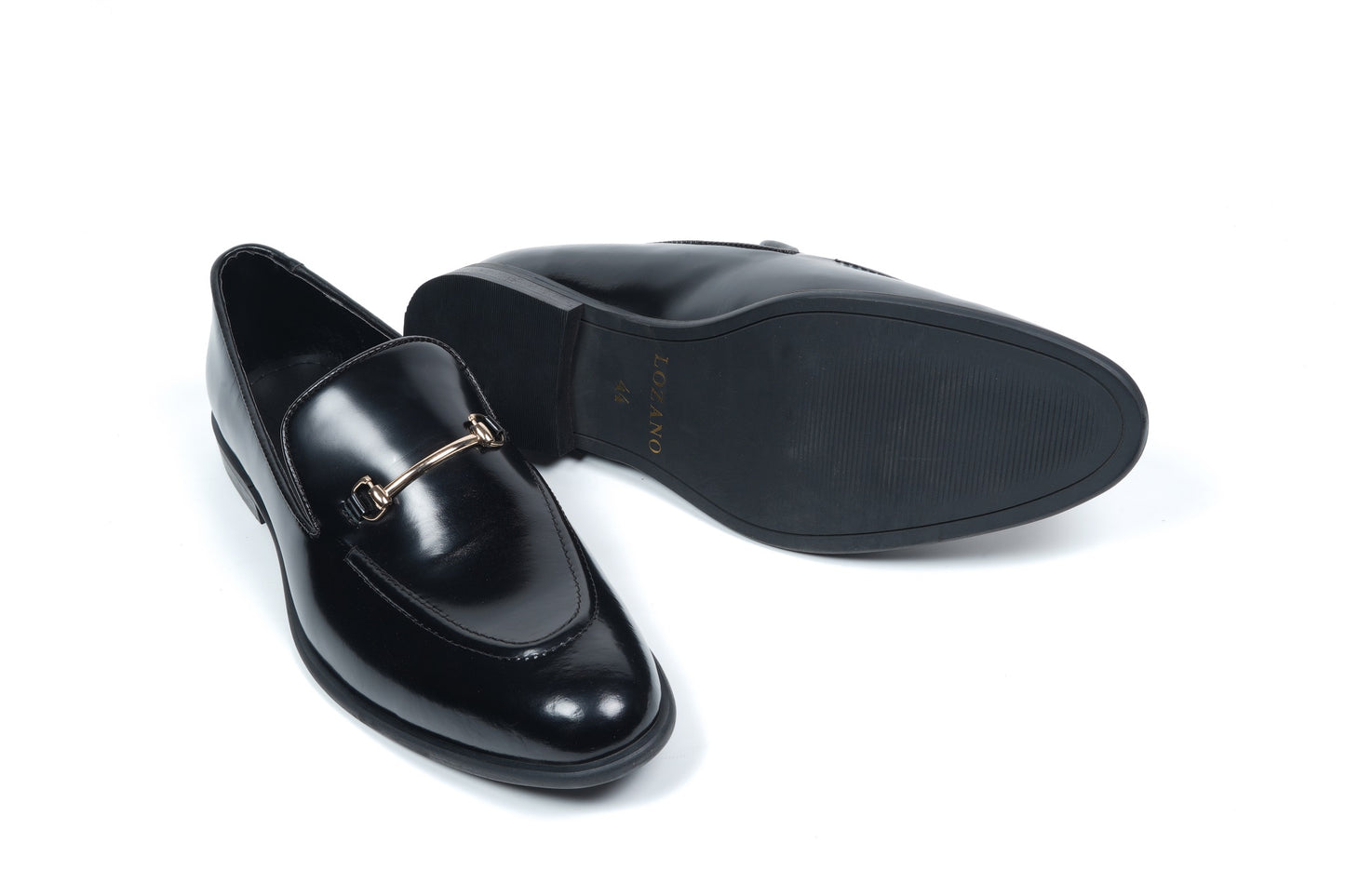 SMOOTH LEATHER SLIP ONS - BLACK