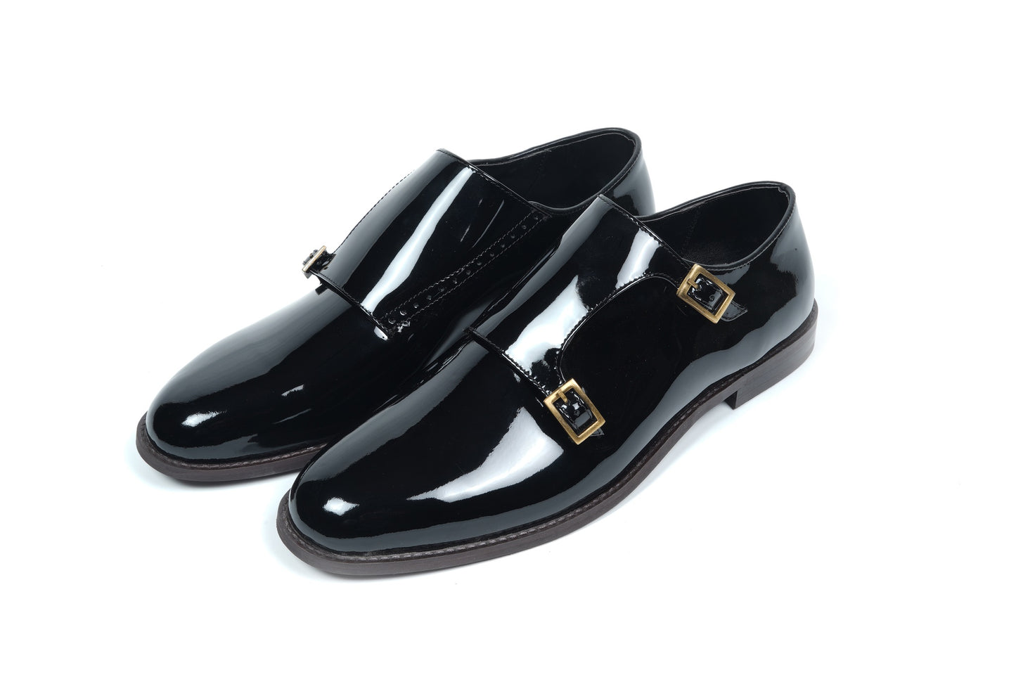 PATENT LEATHER MONK STRAPS