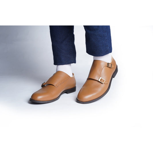 DOUBLE MONK STRAPS - TAN