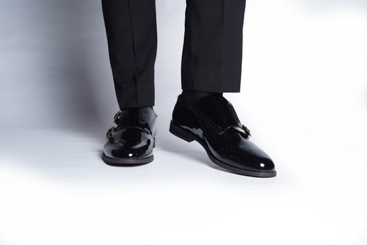 PATENT LEATHER MONK STRAPS