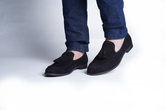 CLASSIC SUEDE SLIP ONS - BLACK