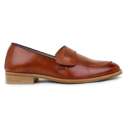 Premium Leather Slip Ons Cross - Tan