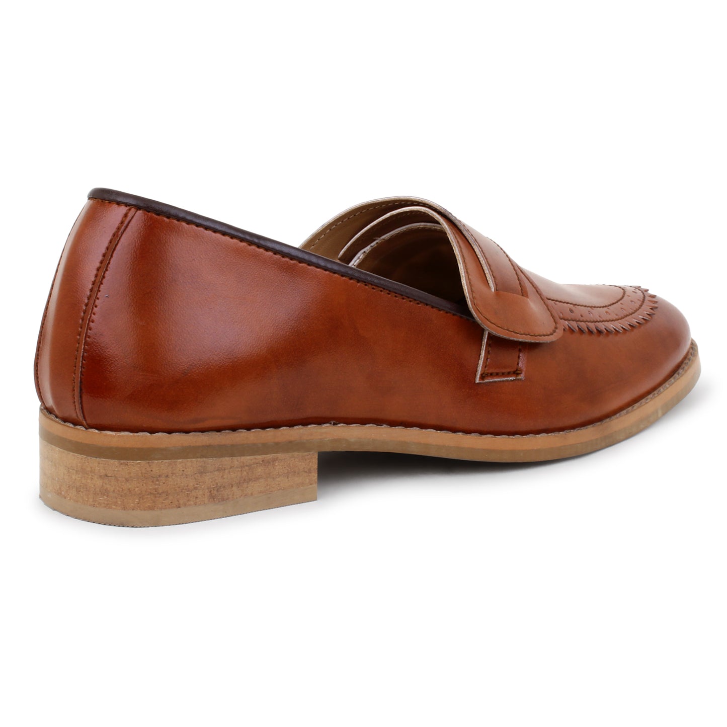 Premium Leather Slip Ons Cross - Tan