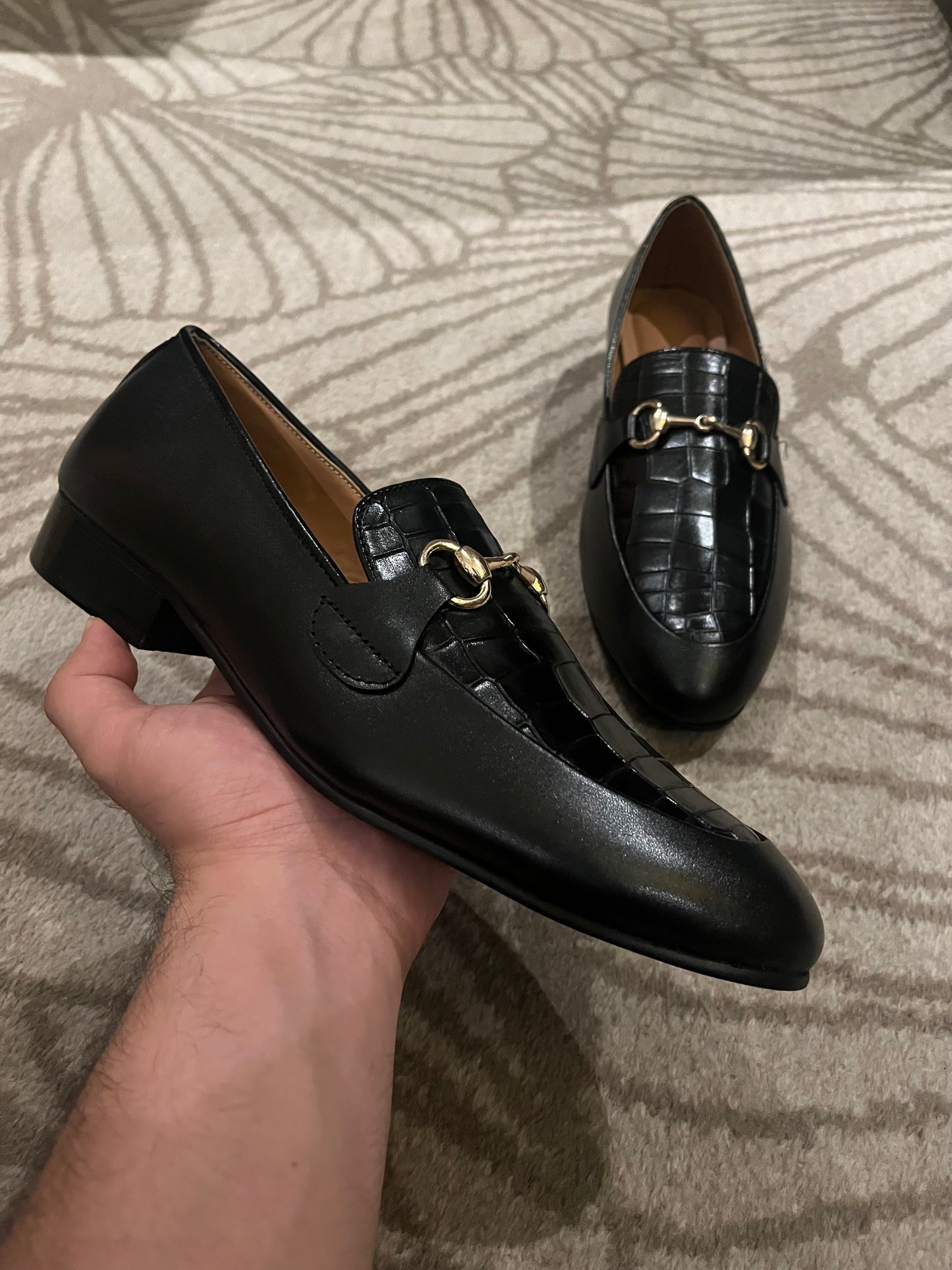 Premium Croco Leather Slip Ons