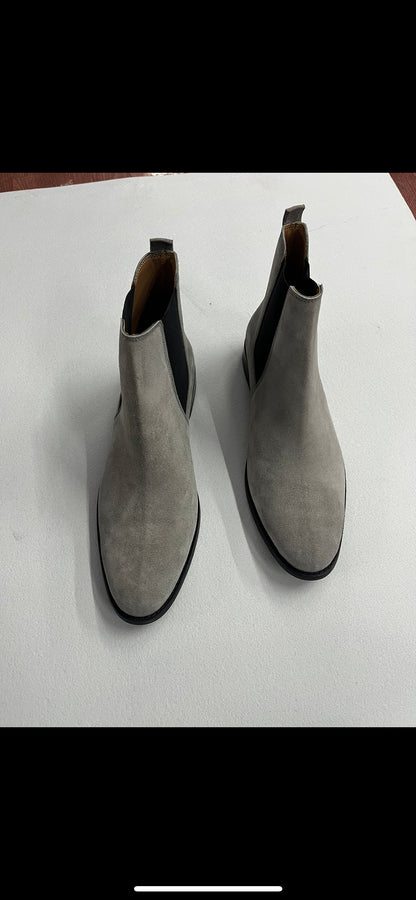 Italian Suede Leather Boots - Grey