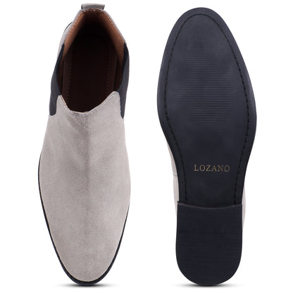 Italian Suede Leather Boots - Grey