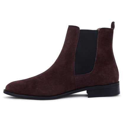 Italian Suede Leather Boots - Brown