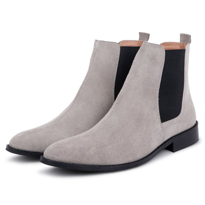 Italian Suede Leather Boots - Grey