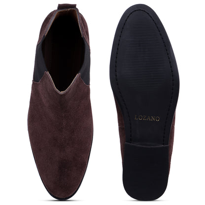 Italian Suede Leather Boots - Brown