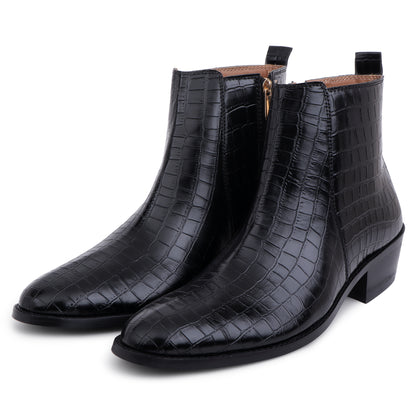 PREMIUM CROCO BOOTS / CUBAN HEEL