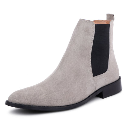 Italian Suede Leather Boots - Grey