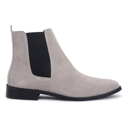 Italian Suede Leather Boots - Grey