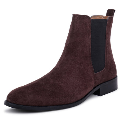 Italian Suede Leather Boots - Brown