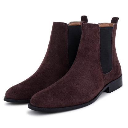 Italian Suede Leather Boots - Brown