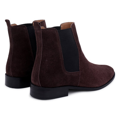 Italian Suede Leather Boots - Brown