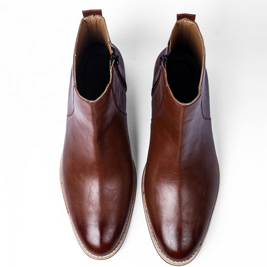 Tan Godin Boots with Zip
