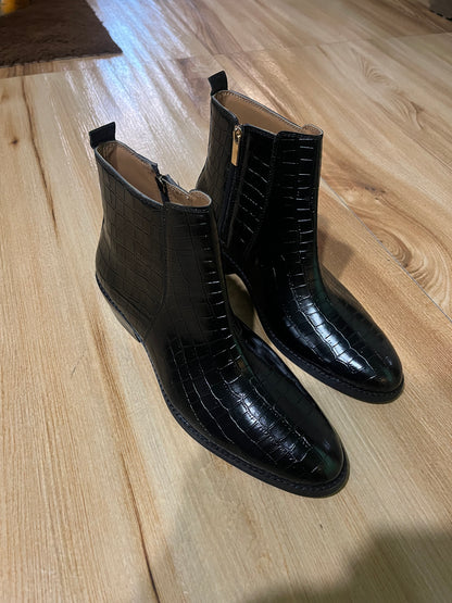 PREMIUM CROCO BOOTS / CUBAN HEEL