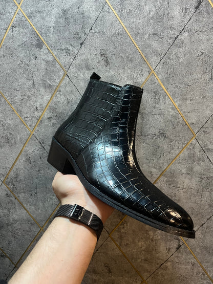 PREMIUM CROCO BOOTS / CUBAN HEEL