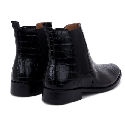Premium Croco Boots - Black