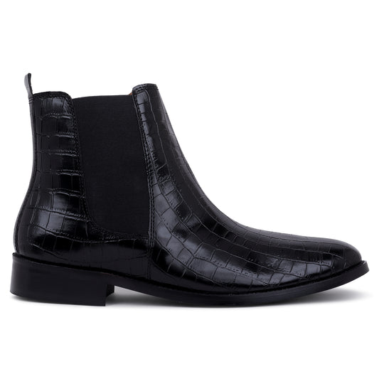 Premium Croco Boots - Black