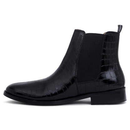 Premium Croco Boots - Black
