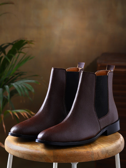 Carlo Boots in Milled Leather - Brown