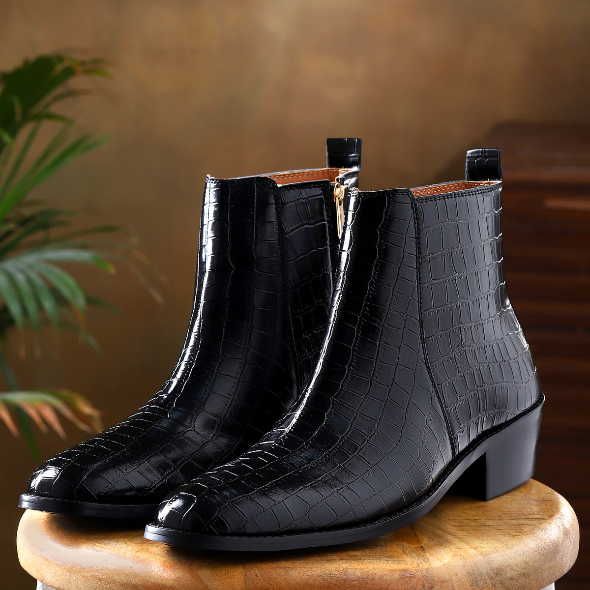 PREMIUM CROCO BOOTS / CUBAN HEEL