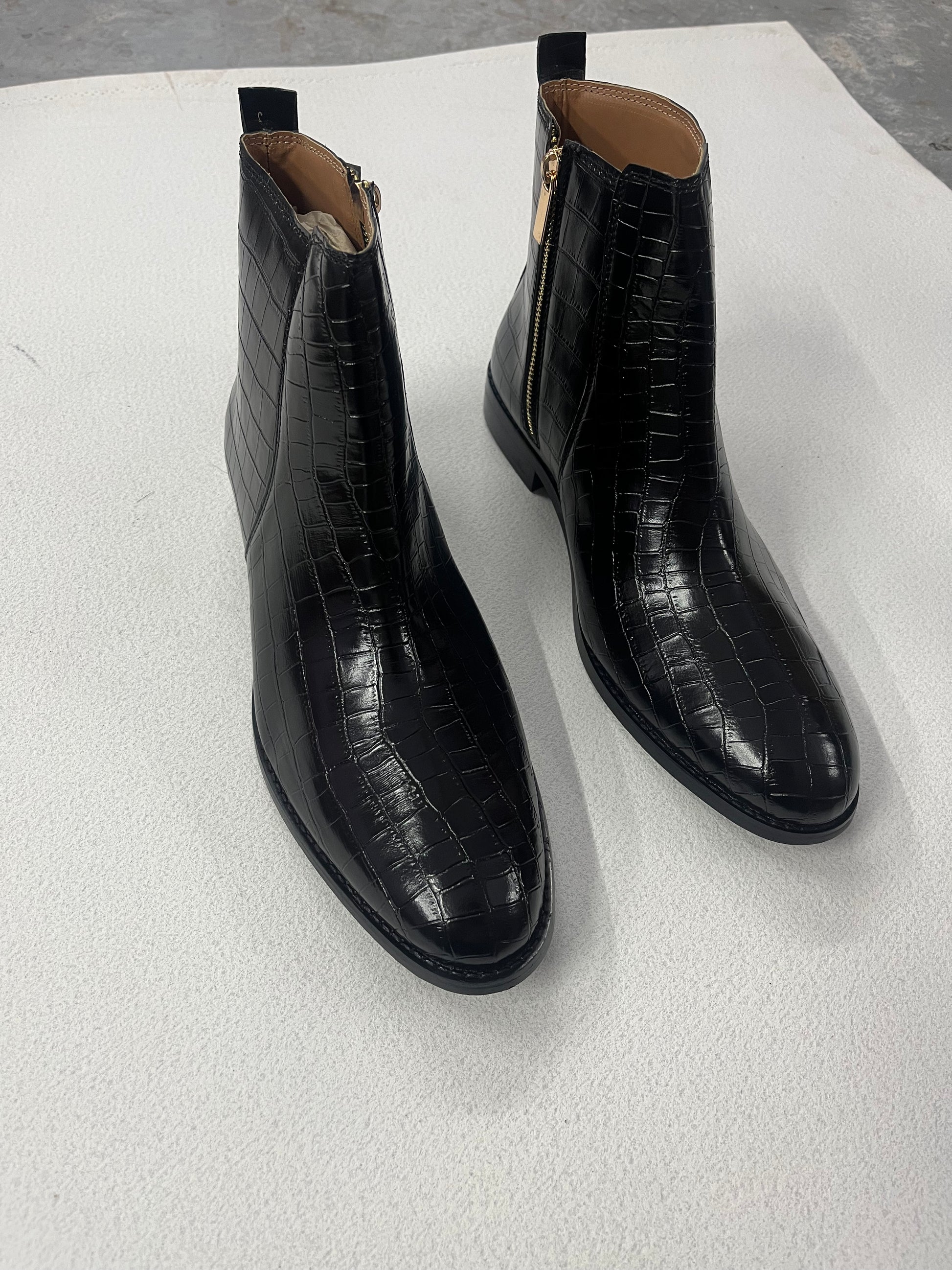 Office ashleigh black clearance leather calf croc boots