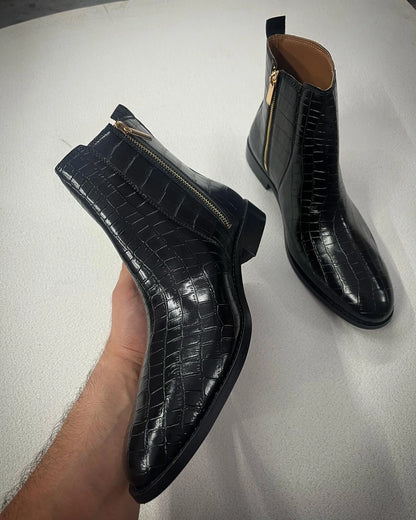 Premium Croco Boots / Zip Fastening
