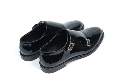 PATENT LEATHER MONK STRAPS