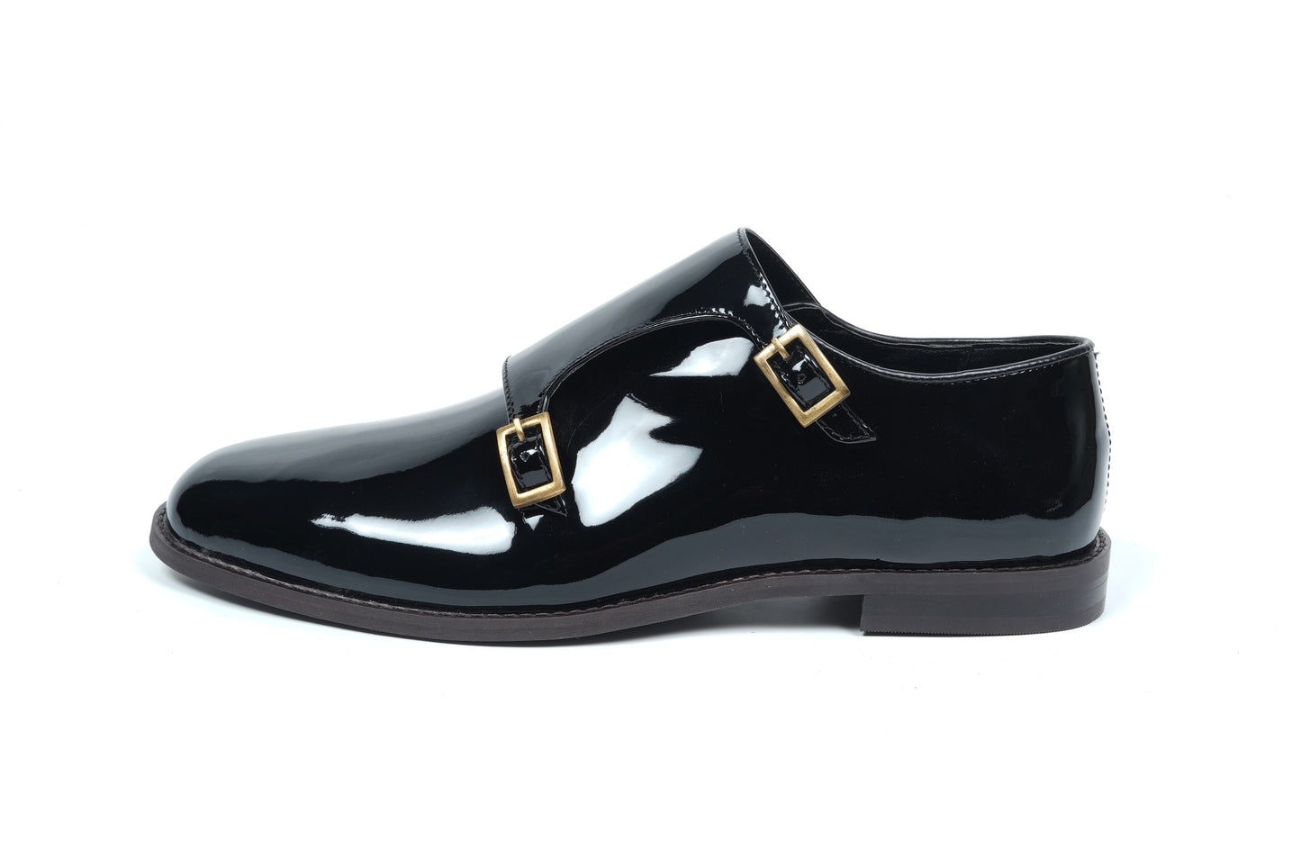 PATENT LEATHER MONK STRAPS