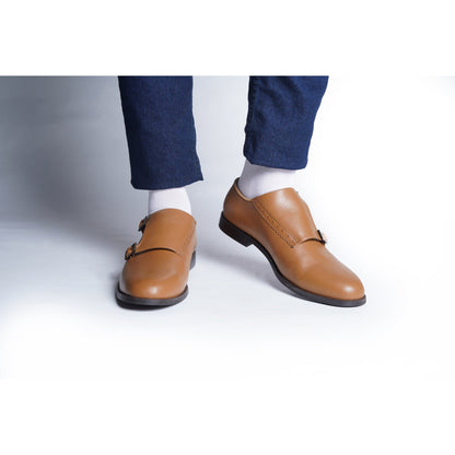 DOUBLE MONK STRAPS - TAN